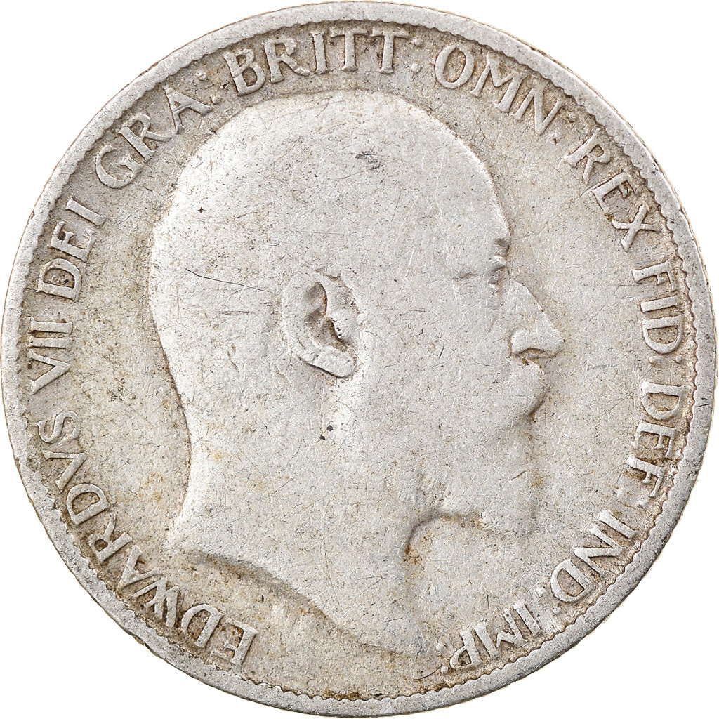 Coin, Great Britain, Edward VII, 6 Pence, 1910, VF(30-35), Silver, KM:799