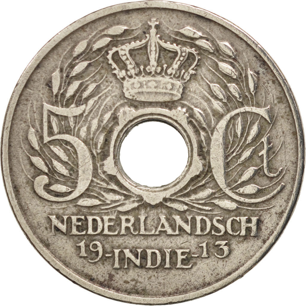 NETHERLANDS EAST INDIES,Wilhelmina I,5 Cents,1913,AU(50-53),KM 313