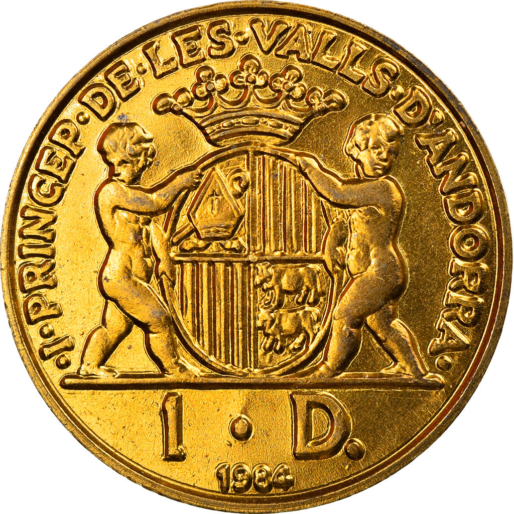 Coin, Andorra, Diner, 1984, AU(55-58), Copper And Zinc, KM:15