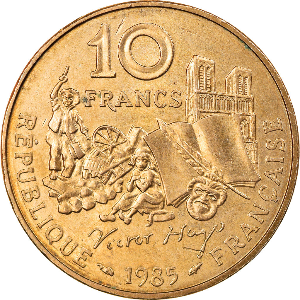 Moneta, Francia, 10 Francs, 1985, Victor Hugo, BB, Rame-nichel, Gadoury:819