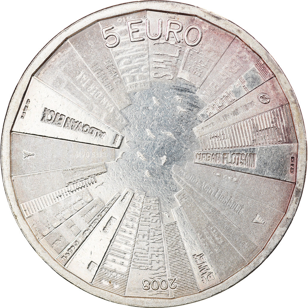 Coin, Netherlands, 5 Euro, 2008, AU(50-53), Silver, KM:280