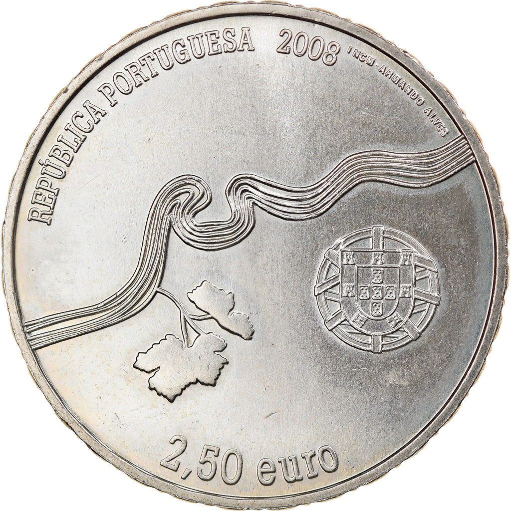 Coin, Portugal, 2.5 EURO, 2008, AU(50-53), Copper-nickel