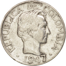 Kolumbien, 10 Centavos, 1947, SS+, Silber, KM:207.1
