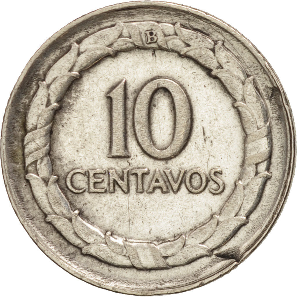 Kolumbien, 10 Centavos, 1947, SS+, Silber, KM:207.1