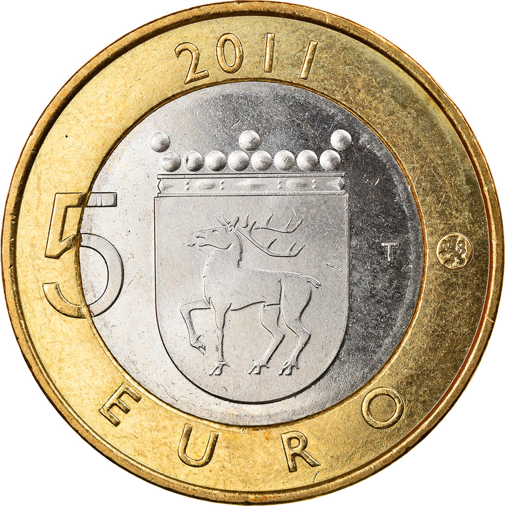 Finlandia, 5 Euro, 2011, Vantaa, AU(55-58), Bimetaliczny, KM:161