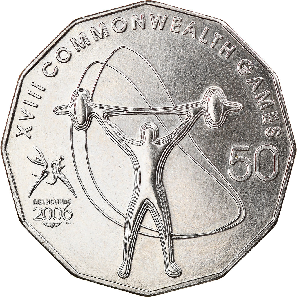 Coin, Australia, 50 Cents, 2006, Weightlifting, AU(55-58), Copper-nickel, KM:773