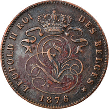 Coin, Belgium, Leopold II, 2 Centimes, 1876, AU(50-53), Copper, KM:35.1