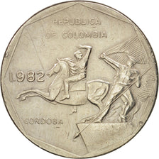 Colombia, 10 Pesos, 1982, AU(50-53), Copper-Nickel-Zinc, KM:270