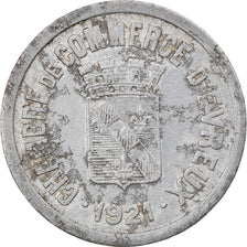 Moneda, Francia, Chambre de Commerce, Evreux, 25 Centimes, 1921, BC+, Aluminio