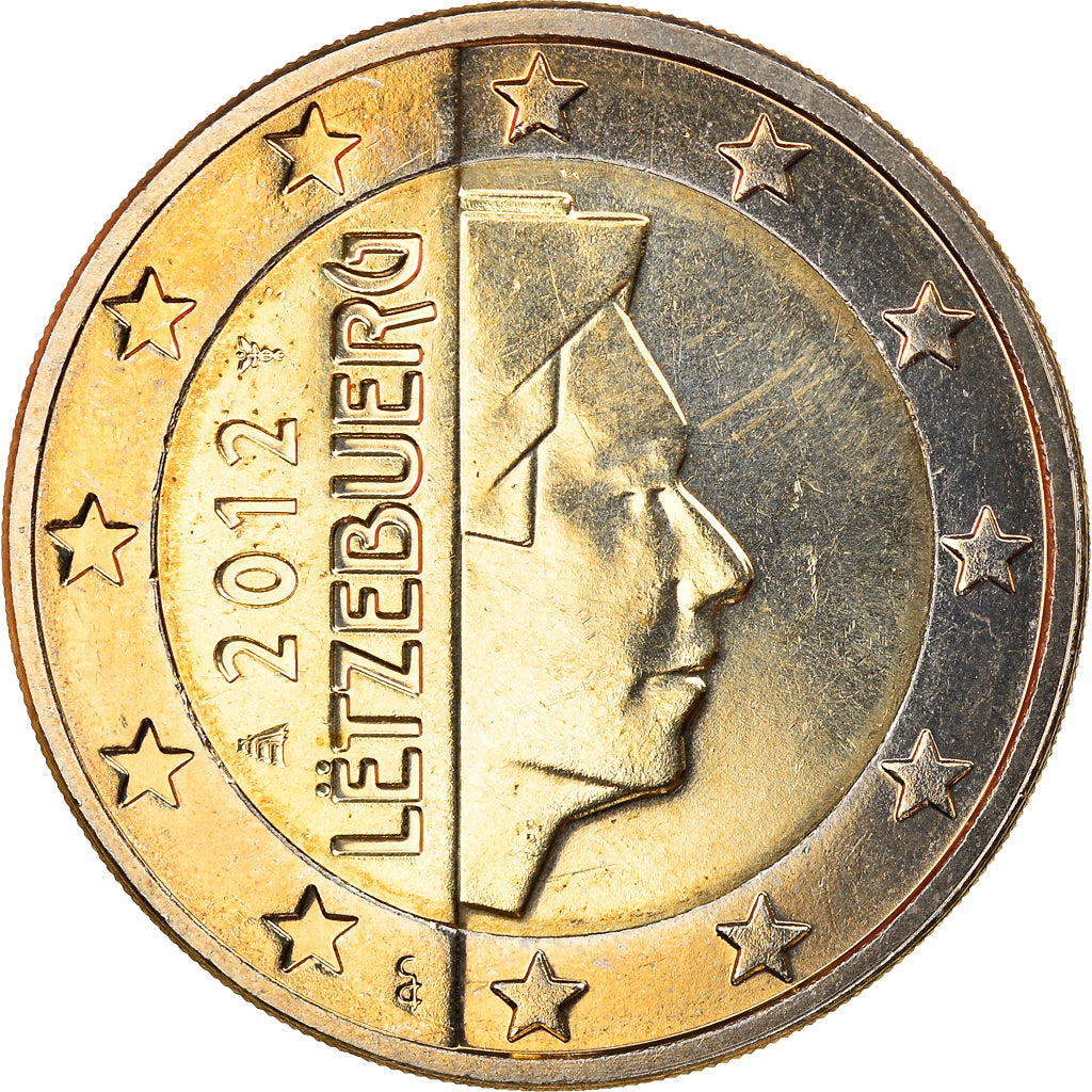 Coin, Luxembourg, Henri, 2 Euro, 2012, AU(55-58), Bi-Metallic, KM:93