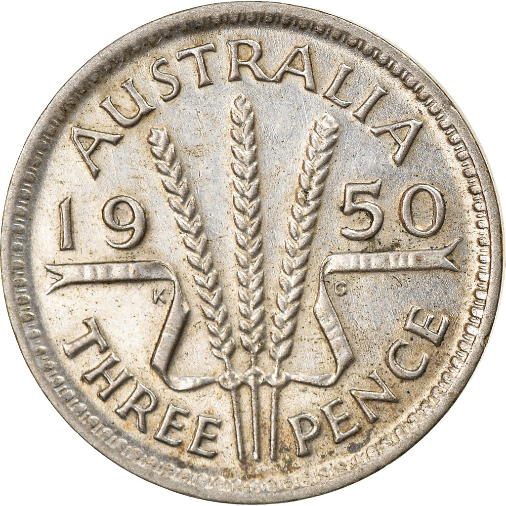 Moneta, Australia, George VI, Threepence, 1950, Melbourne, SPL-, Argento, KM:44