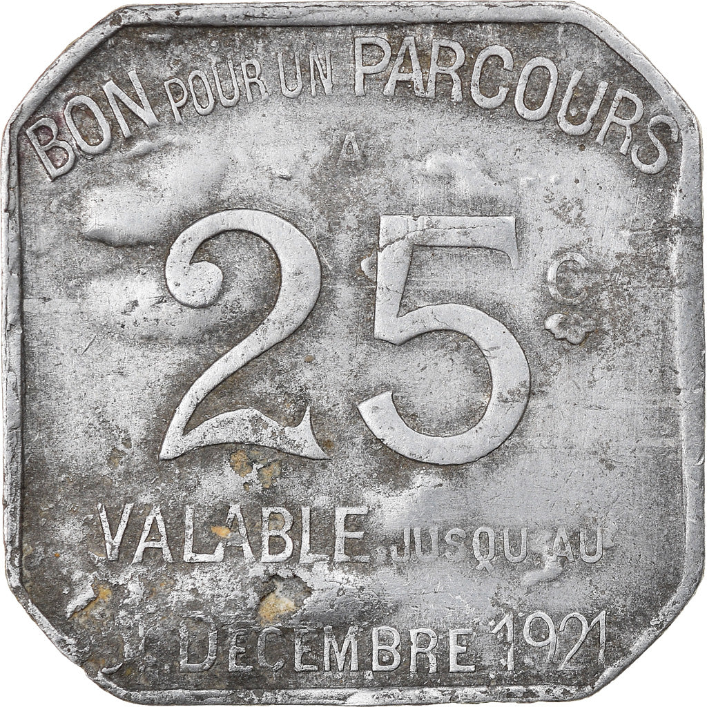 Coin, France, Paris, 25 Centimes, 1921, Monnaie de nécessité, VF(20-25)