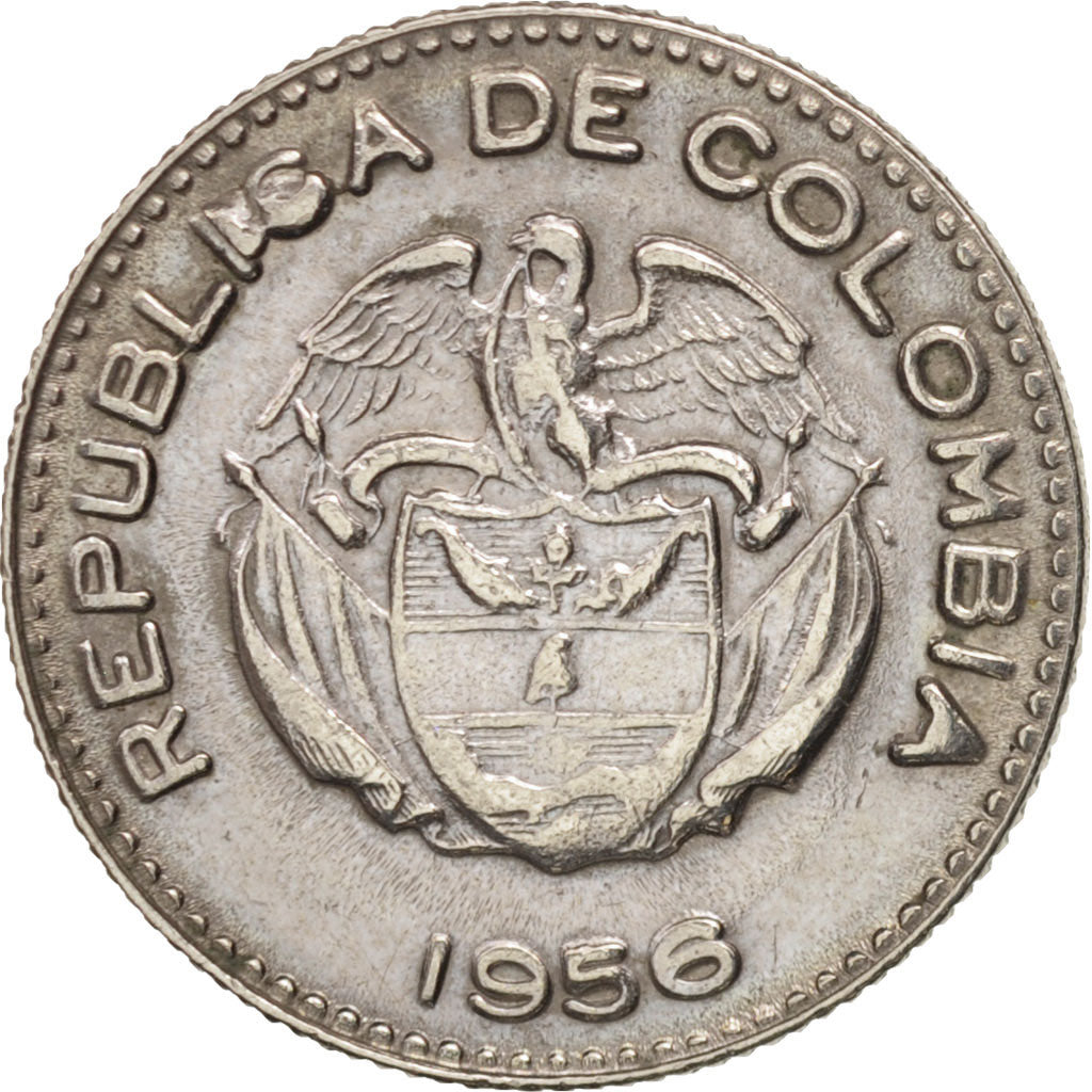 Kolumbien, 10 Centavos, 1956, Bogota, SS+, Copper-nickel, KM:212.2