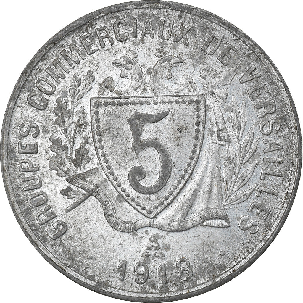 Coin, France, Groupes Commerciaux, Versailles, 5 Centimes, 1918, VF(20-25)
