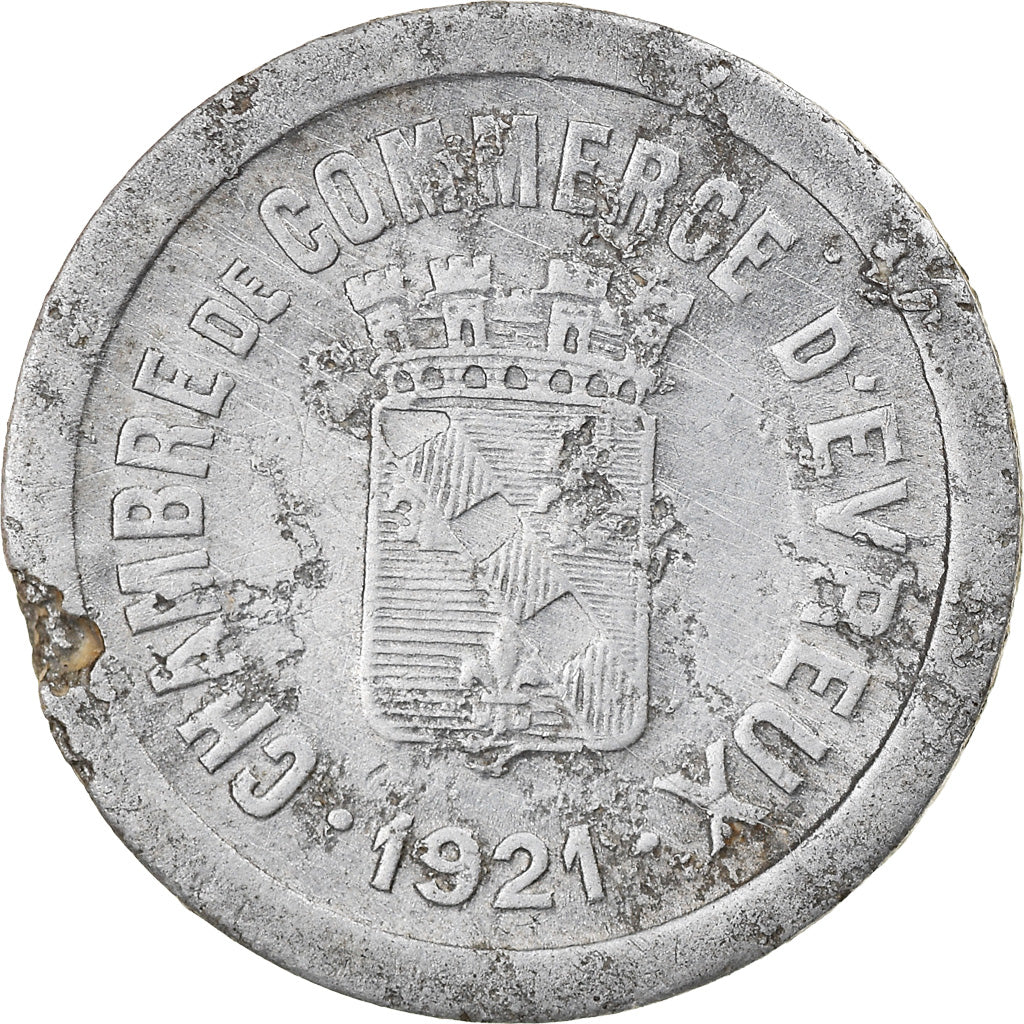 Moeda, França, Union Commerciale, Evreux, 5 Centimes, 1921, VF(20-25)