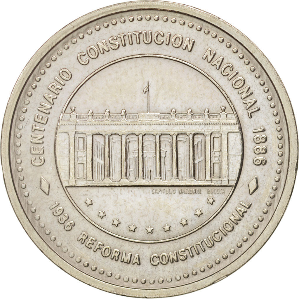 Colombia, 50 Pesos, 1987, AU(50-53), Copper-nickel, KM:272