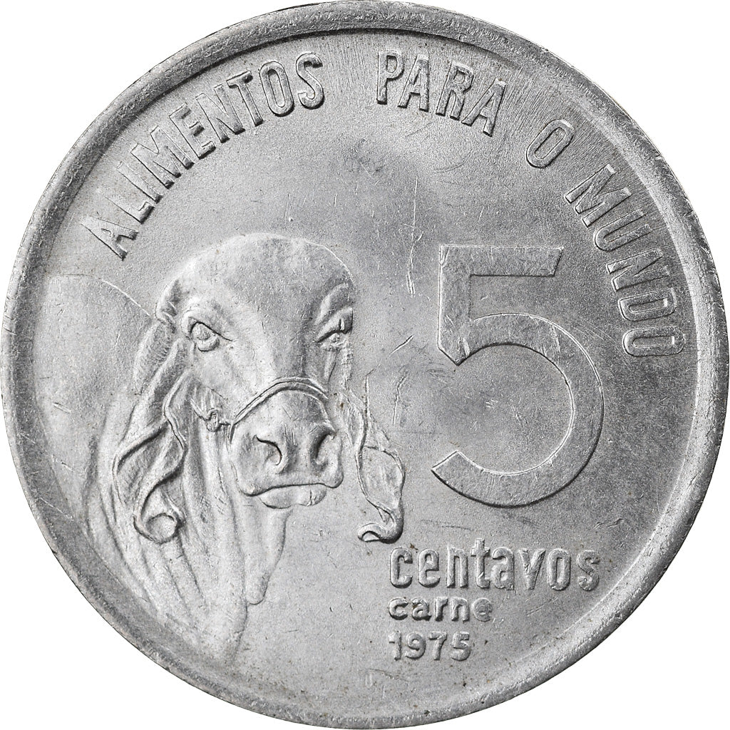 Moneta, Brasile, 5 Centavos, 1975, BB, Acciaio inossidabile, KM:587.1