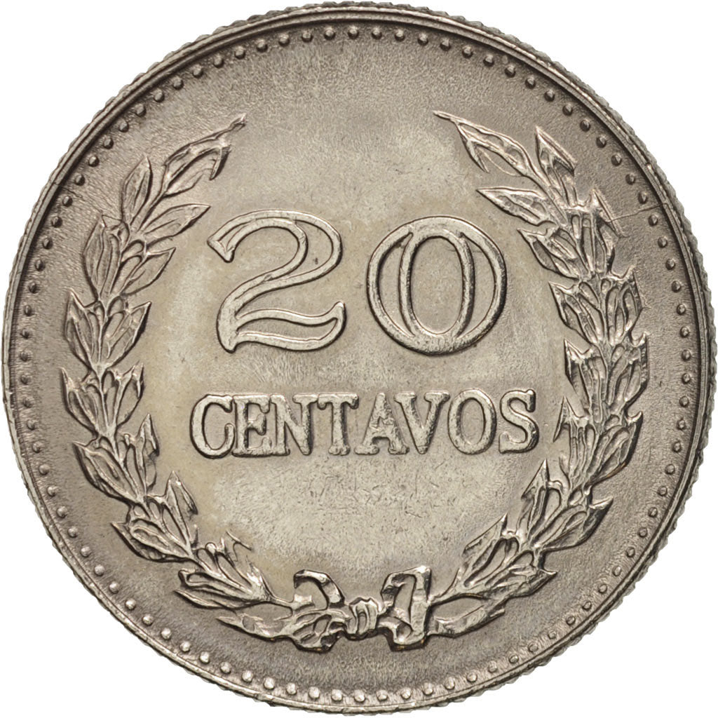 Colombia, 20 Centavos, 1969, AU(50-53), Nickel Clad Steel, KM:237