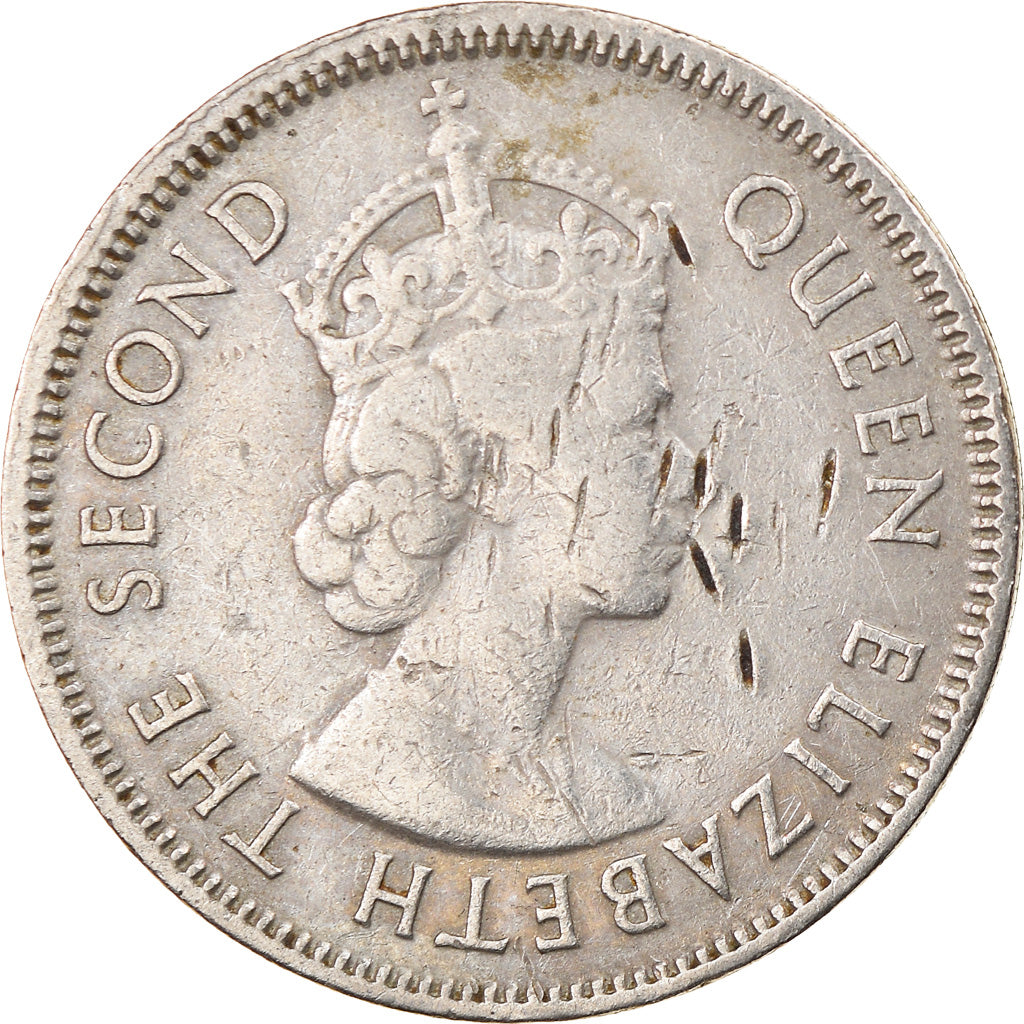 Munten, Mauritius, Elizabeth II, 1/2 Rupee, 1975, FR, Copper-nickel, KM:37.1