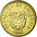 Münze, Kolumbien, 20 Pesos, 1991, SS+, Aluminum-Bronze, KM:282.1