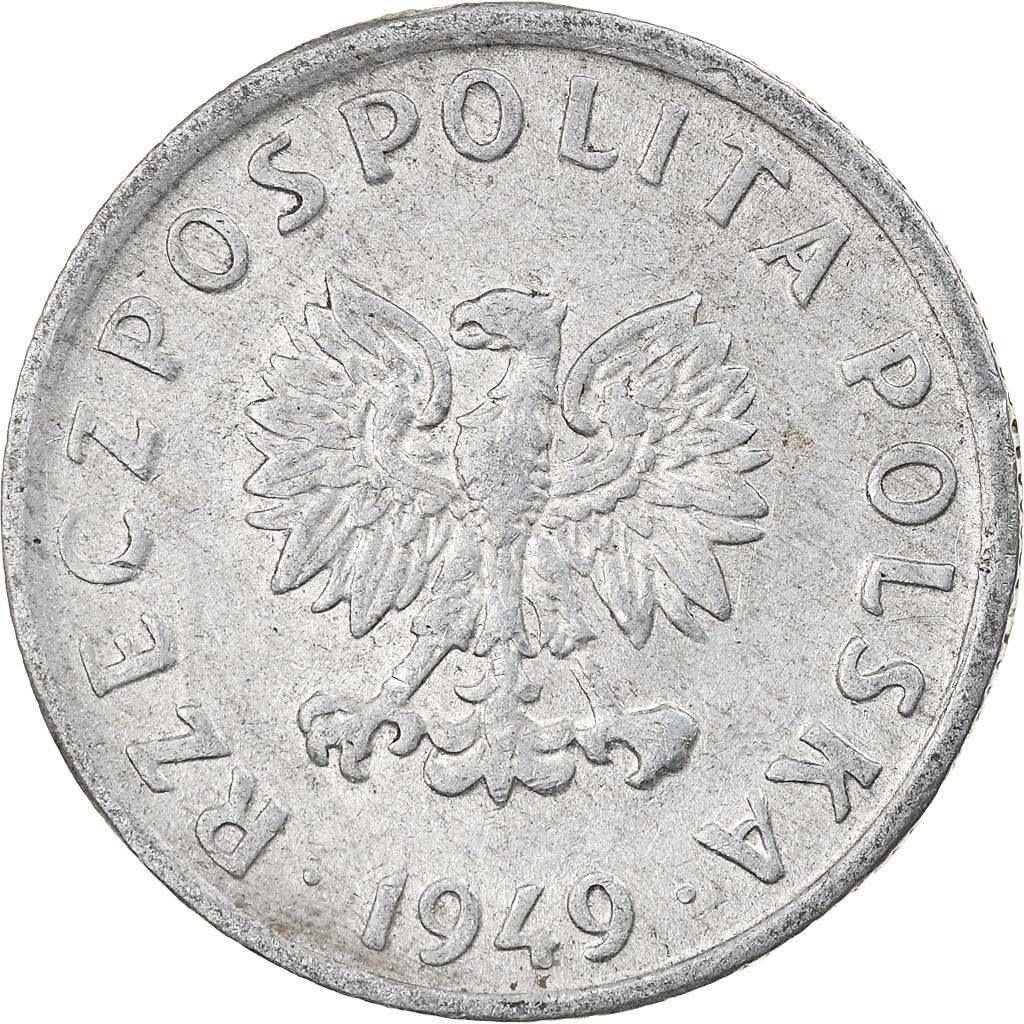 Coin, Poland, 5 Groszy, 1949, Kremnica, EF(40-45), Aluminum, KM:41a