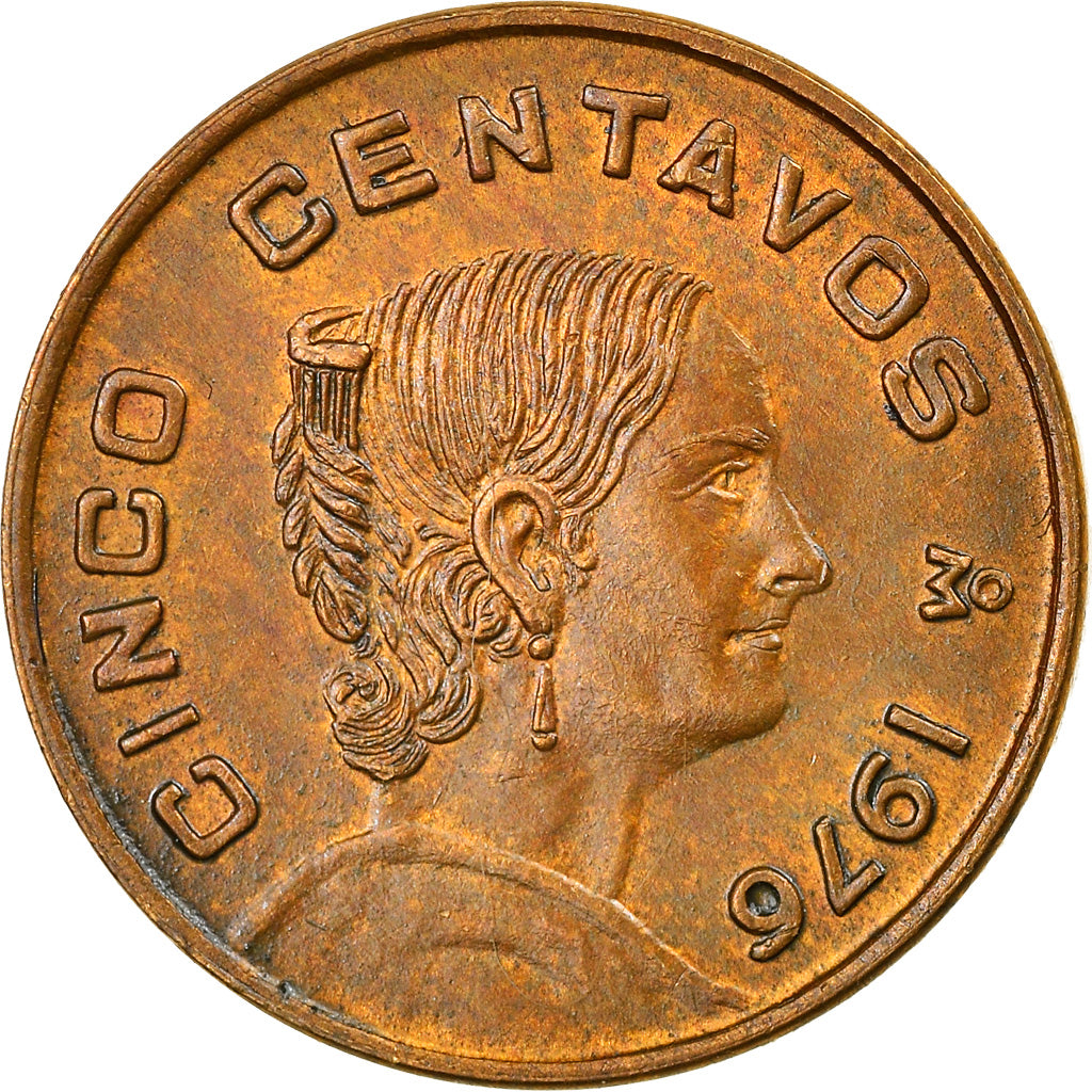 Münze, Mexiko, 5 Centavos, 1976, Mexico City, VZ, Messing, KM:427