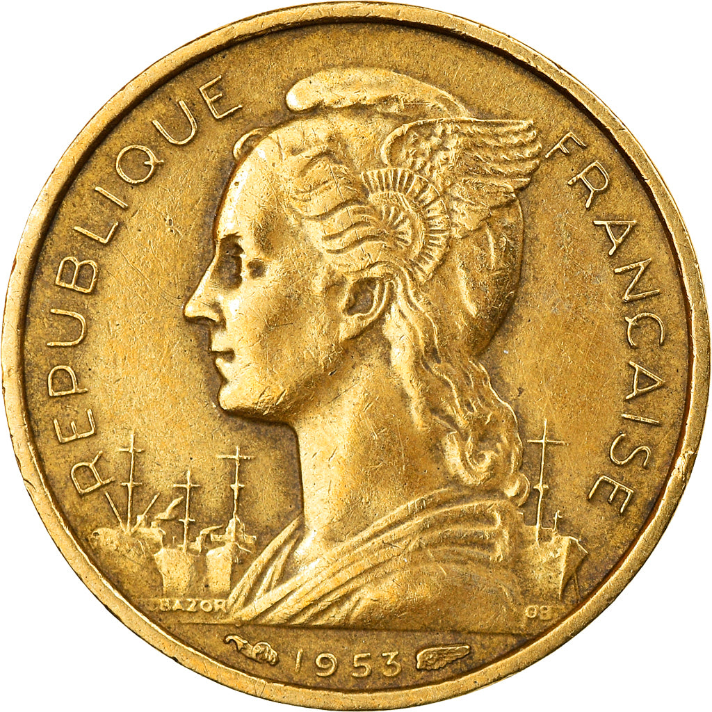 Monnaie, Madagascar, 10 Francs, 1953, Paris, SUP, Aluminum-Bronze, KM:6
