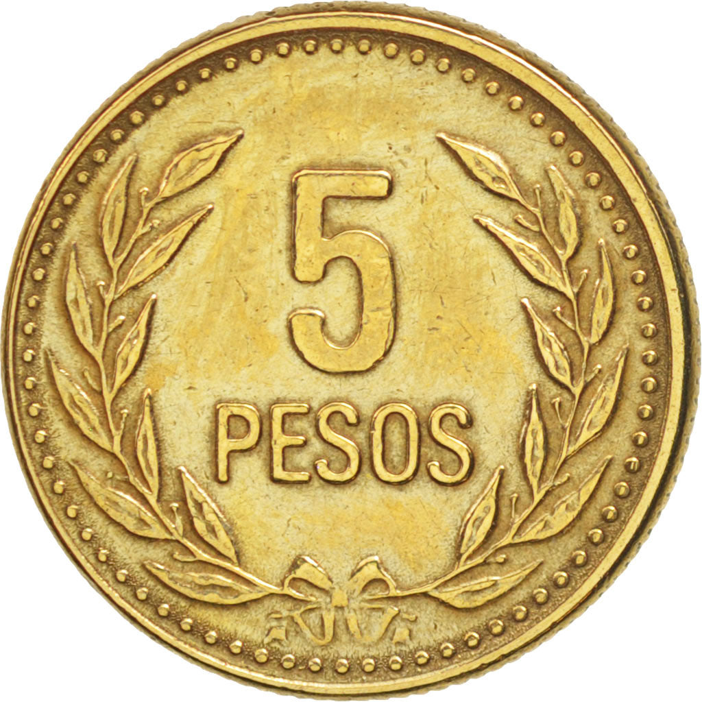Colombie, 5 Pesos, 1989, TTB+, Aluminum-Bronze, KM:280