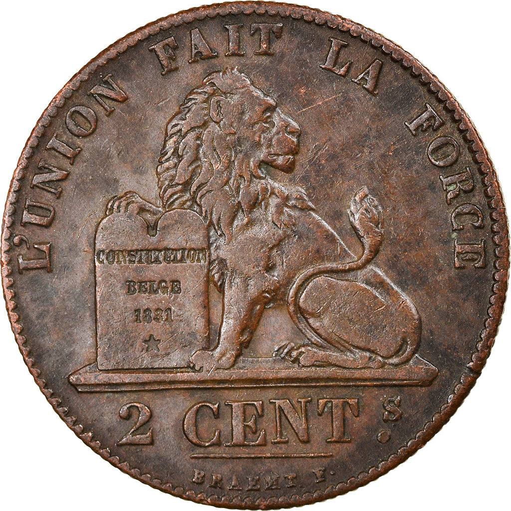 Coin, Belgium, Leopold I, 2 Centimes, 1846, AU(55-58), Copper, KM:4.2