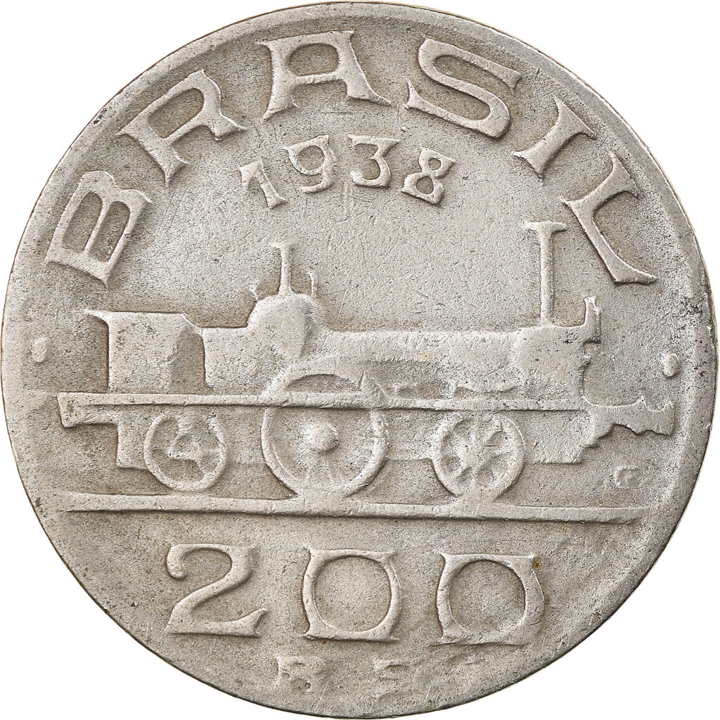 Coin, Brazil, 200 Reis, 1938, EF(40-45), Copper-nickel, KM:537