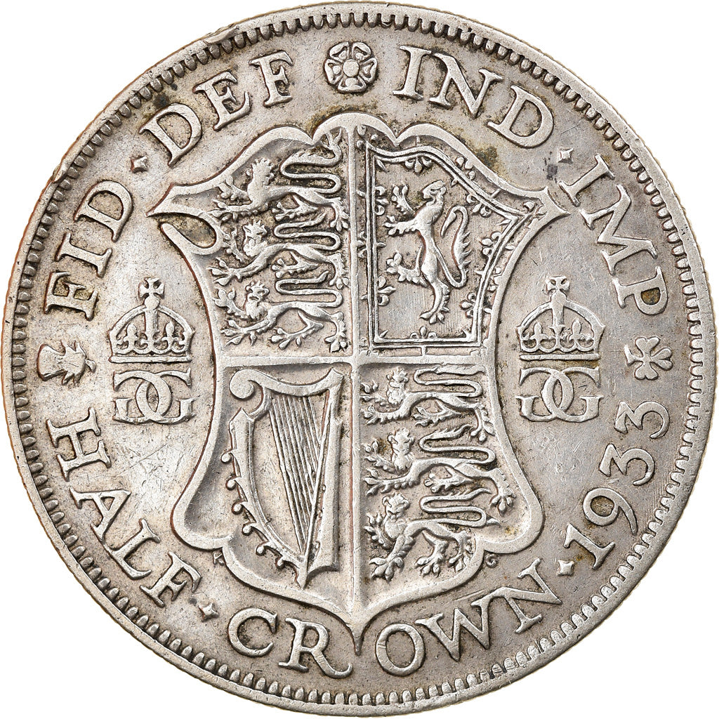 Moneta, Gran Bretagna, George V, 1/2 Crown, 1933, BB, Argento, KM:835