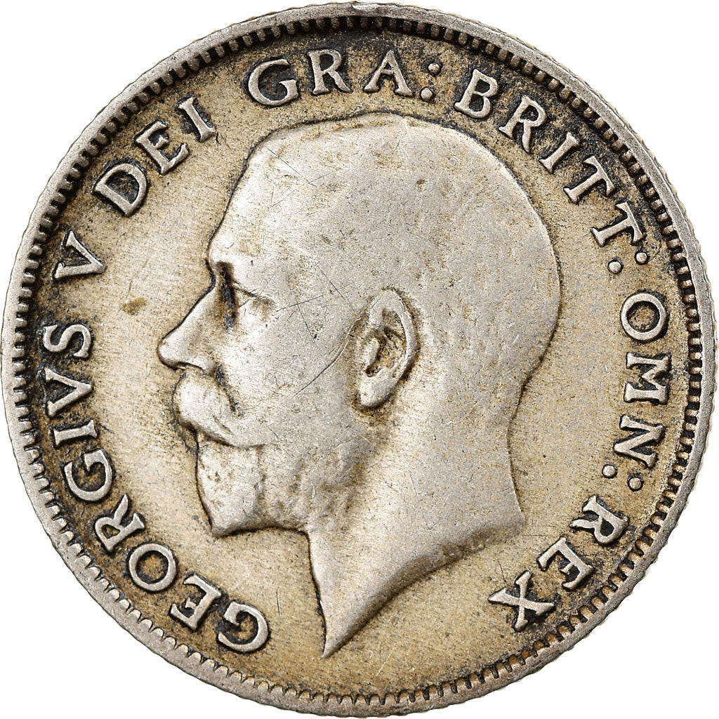 Coin, Great Britain, George V, 6 Pence, 1921, EF(40-45), Silver, KM:815a.1