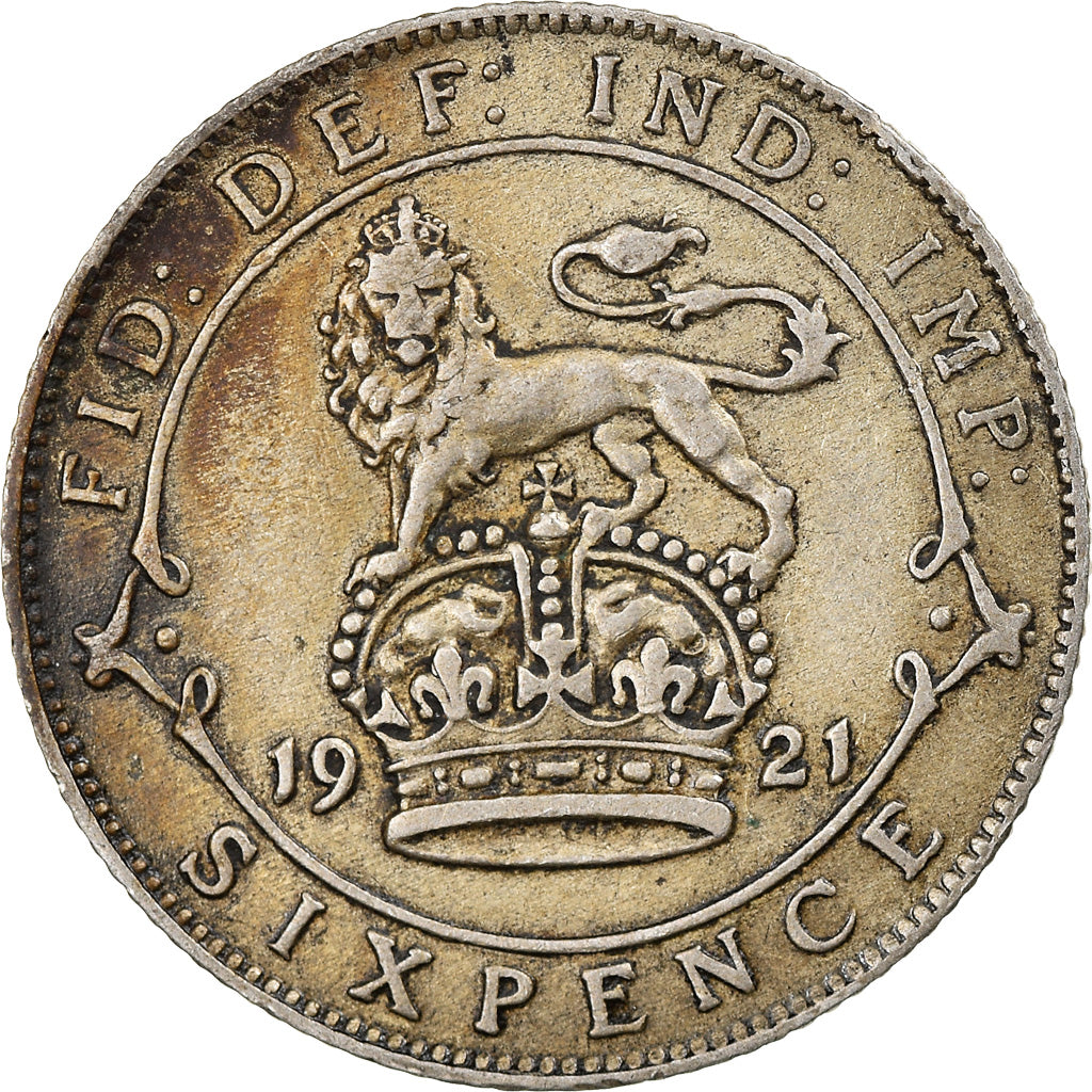 Coin, Great Britain, George V, 6 Pence, 1921, EF(40-45), Silver, KM:815a.1