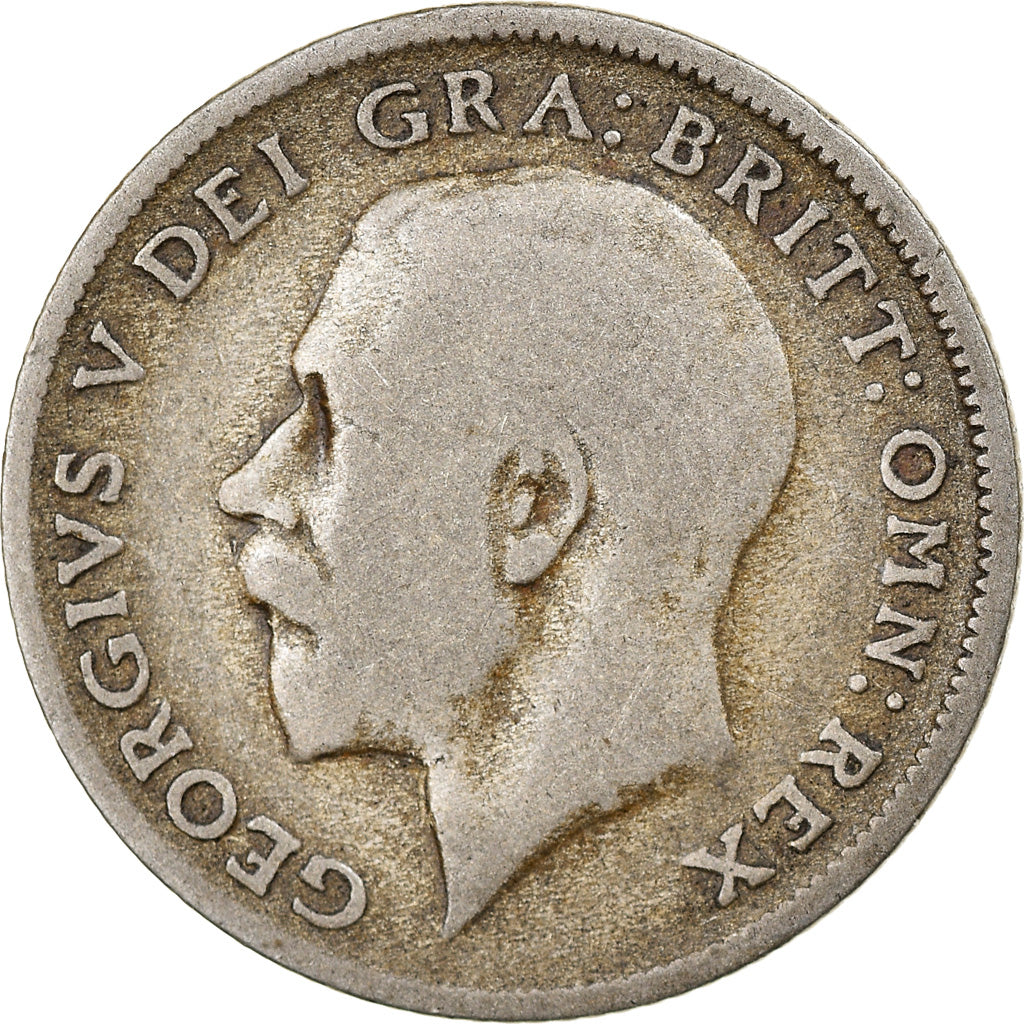 Coin, Great Britain, George V, 6 Pence, 1921, VF(20-25), Silver, KM:815a.1