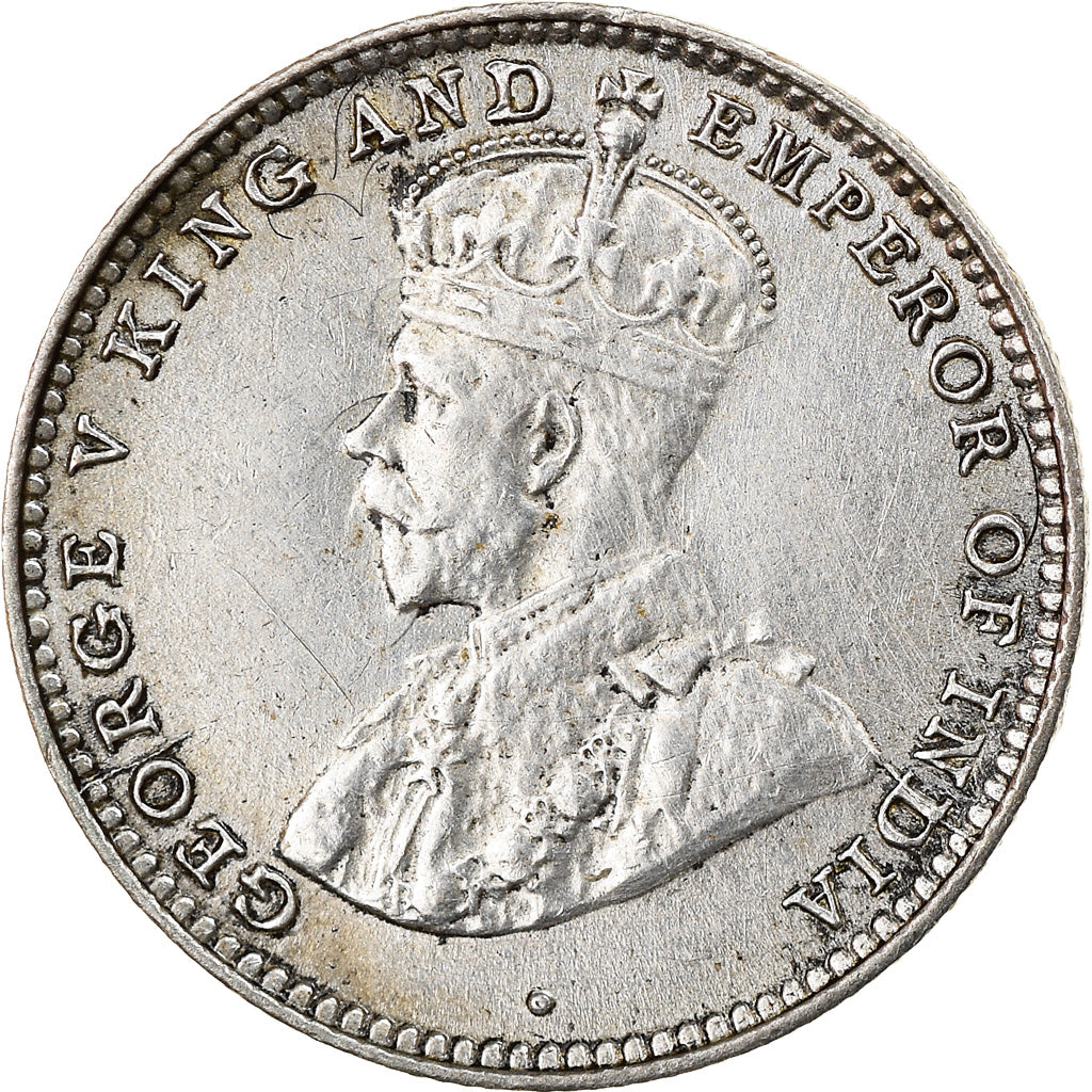 Coin, Ceylon, George V, 10 Cents, 1925, AU(55-58), Silver, KM:104a