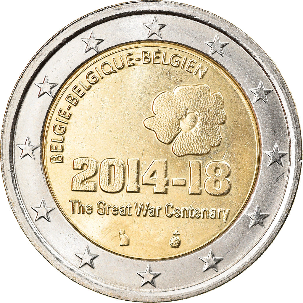 Belgium, 2 Euro, The Great War Centenary, 2014, Brussels, AU(50-53)
