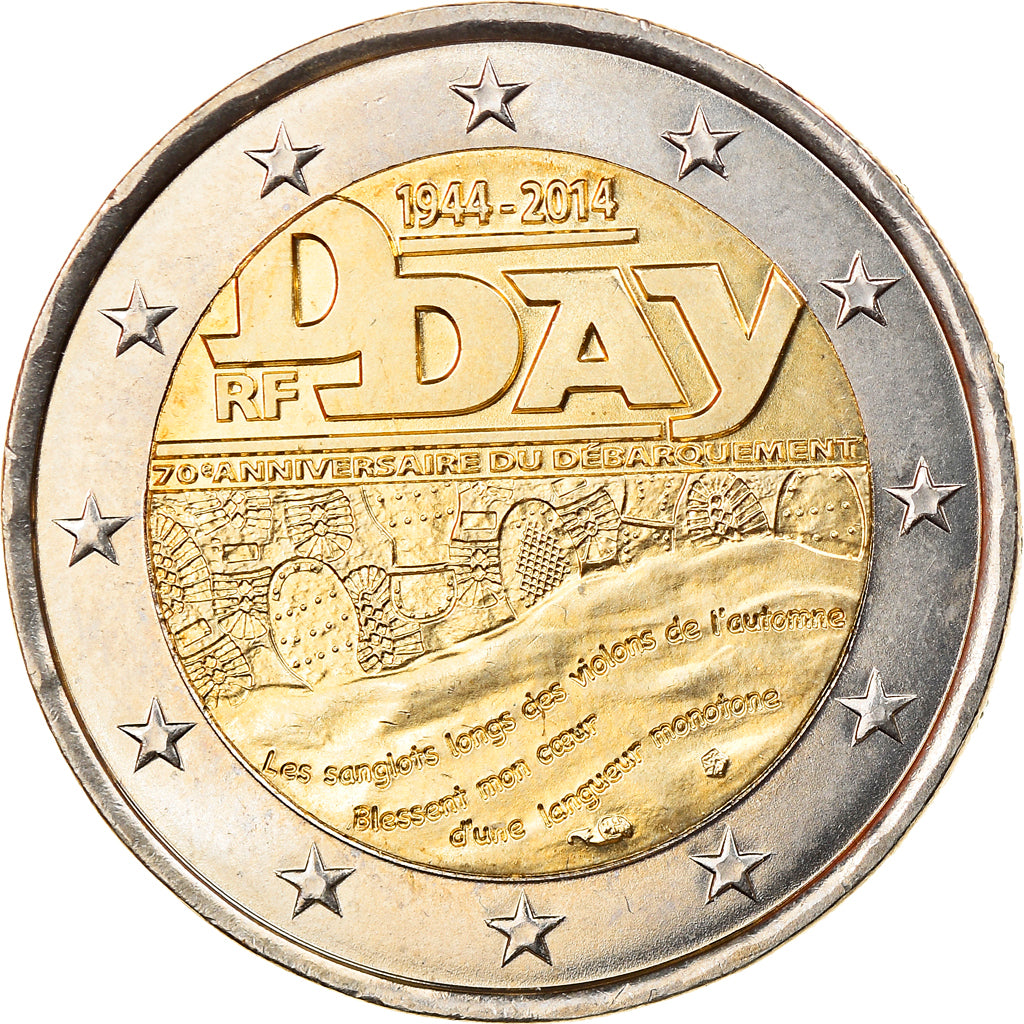 Francja, 2 Euro, 2014, KM 2174, AU(55-58), Bimetaliczny, Gadoury:18