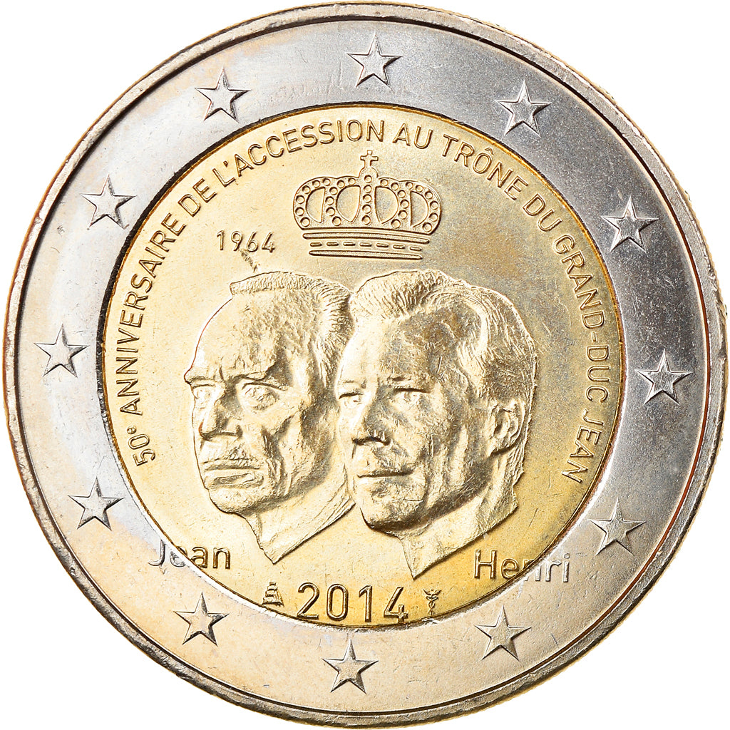 Luxembourg, 2 Euro, le 50ème anniversaire de l'accession au trône, 2014