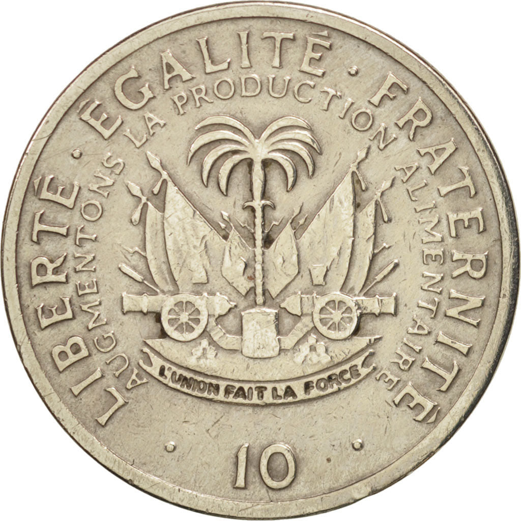 Haiti, 10 Centimes, 1975, AU(50-53), Copper-nickel, KM:120