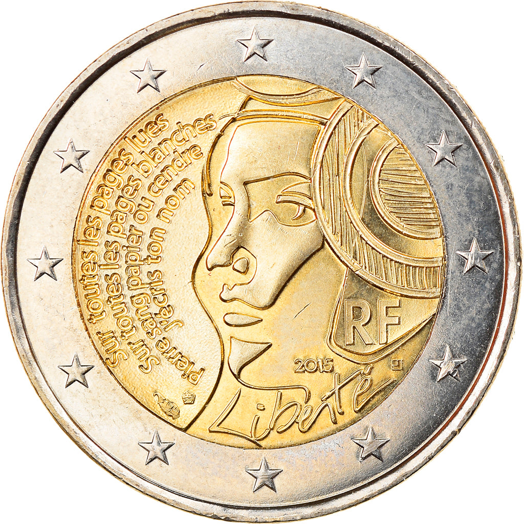 France, 2 Euro, 2015, SUP, Bi-Metallic, KM:New