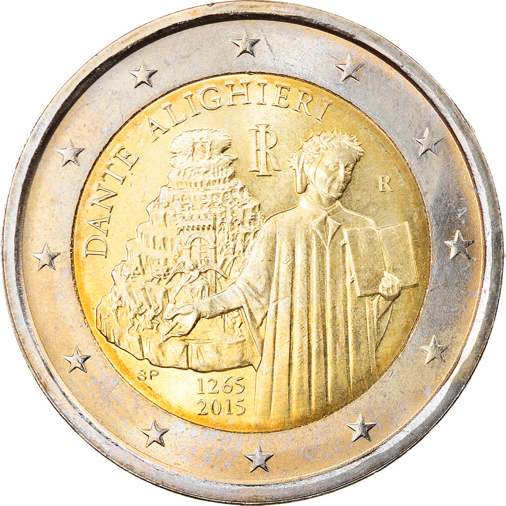 Italia, 2 Euro, Dante Alighieri, 2015, SPL, Bi-metallico, KM:New