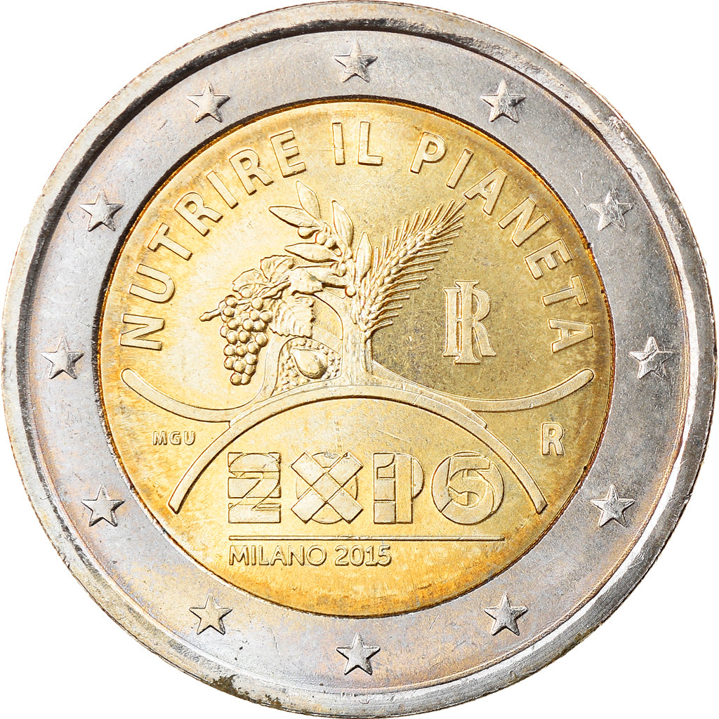Italia, 2 Euro, Nutrire il pianeta, 2015, SPL-, Bi-metallico, KM:New