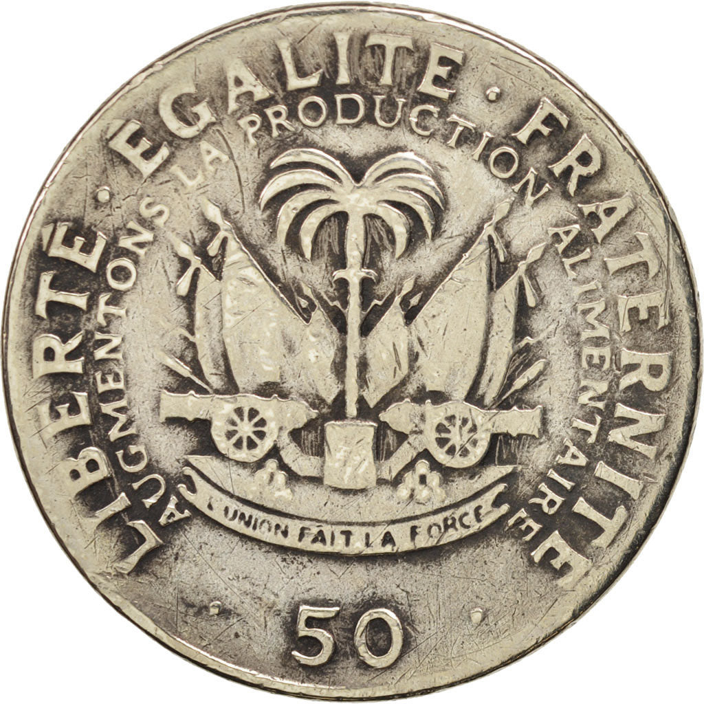 Haiti, 50 Centimes, 1972, S+, Copper-nickel, KM:101