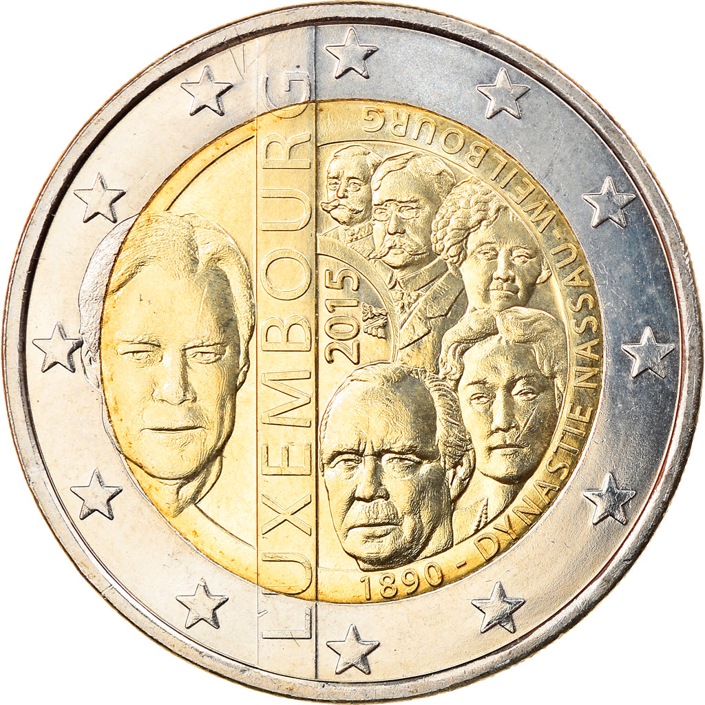 Luxembourg, 2 Euro, Dynastie Nassau-Weilbourg, 2015, SPL, Bi-Metallic, KM:New