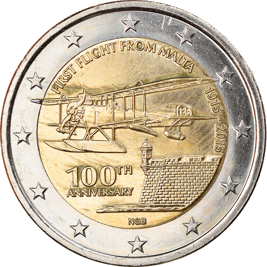 Malta, 2 Euro, 100th anniversary, 2015, Paris, MS(63), Bi-Metallic, KM:New