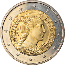 Latvia, 2 Euro, 2014, Stuttgart, MS(63), Bi-Metallic, KM:157