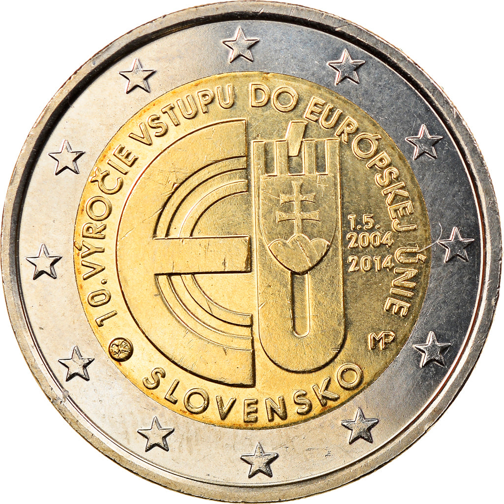 Slovaquie, 2 Euro, 10ème anniversaire de l adhesion à l' UE, 2014, SUP