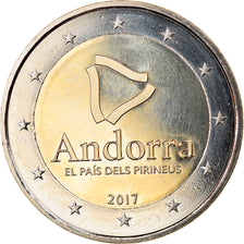 Andorra, 2 Euro, o pàis dos Pirenéus, 2017, MS(63), Bi-Metallic, KM:New