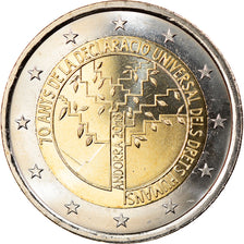 Andorra, 2 Euro, 70 Des Droits de l Homme, 2018, MS(63), Bi-Metallic, KM:New