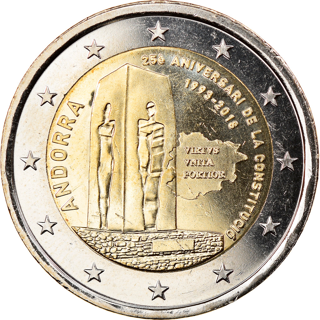 Andorra, 2 Euro, 25 years of Constitution, 2018, MS(63), Bi-Metallic, KM:New